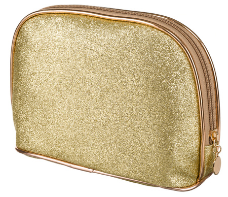 A glittering single-compartment travel cosmetic bag PTN KOS-L01-B Gold Peterson