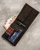 Leather wallet & key ring set PETERSON PTN SET-M-1549-CHM B