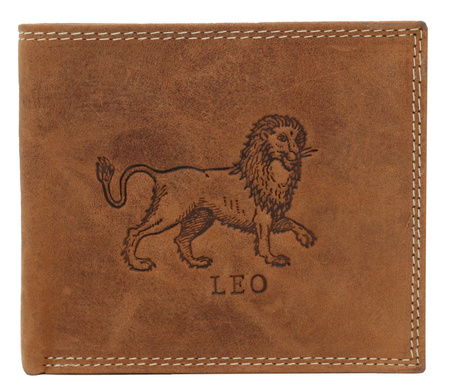 Men's leather wallet N992-CHM-LEO Cognac