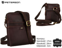 Shoulder bag made from natural leather PTN 19004-OPU Brown