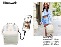 Himawari Women’s Backpack with Laptop Pocket and USB Port 1881-09(1)