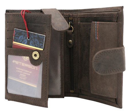 Leather wallet+key ring gift set PETERSON PTN SET-M-1542L-CHM