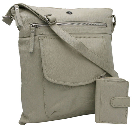 Torba skórzana+portfel PTN D72-DS Light Beige