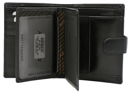 Men's Leather Wallet PC-105L-NBAR Black