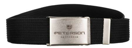 Pasek parciany PETERSON PTN SILVER-BLACK