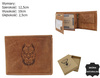 A men's leather wallet featuring a guard dog engraving RFID N992-CHM-DOG-2 Cognac