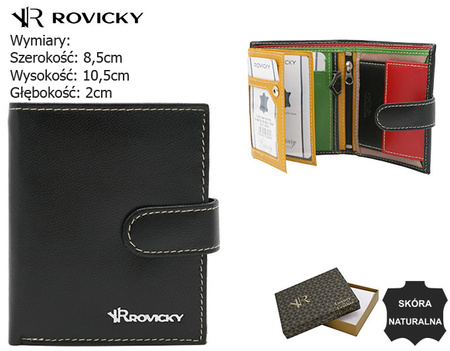 Portfel męski skórzany R-RM-24-16L-GCL Black Multi