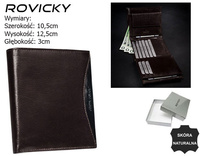 Portfel skórzany RFID ROVICKY 1552-03-BOR Brown+Black