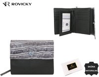 Portfel damski skórzany RV-3412-SLA Black croco