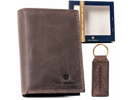 Leather wallet & key ring set PETERSON PTN SET-M-1542