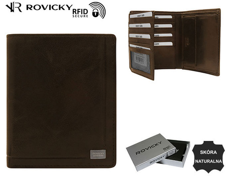 Portfel skórzany RFID PC-108-BAR Brown