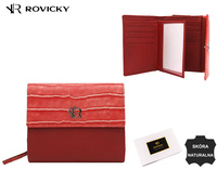 Portfel damski skórzany RV-3412-SLA Red croco