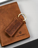 Men’s Gift Set: Nubuck Leather Wallet and Keychain PETERSON PTN SET-M-N4L-CHM