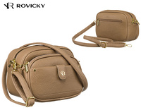 Set: handbag + pouch made from pebbled eco-leather PU R-KP-17-A19 Beige