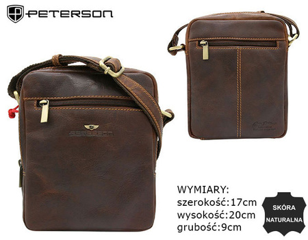 Torba skórzana PTN TB-709-COM COGNAC