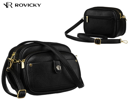 Set: handbag + pouch made from pebbled eco-leather PU R-KP-17-A19 Black