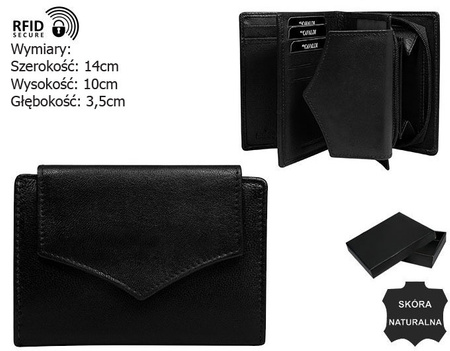 WOMEN'S leather wallet RD-01-GCL-NL Black