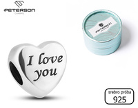 Silver charm Heart "I LOVE YOU" by PETERSON CHP-004