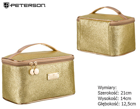 A large glitter cosmetic bag PTN KOS-L04-B Gold Peterson