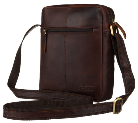 Men's Leather Messenger Bag PTN 711-OPU Brown