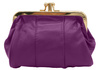 Leather vintage-style coin purse 665 Purple No Logo