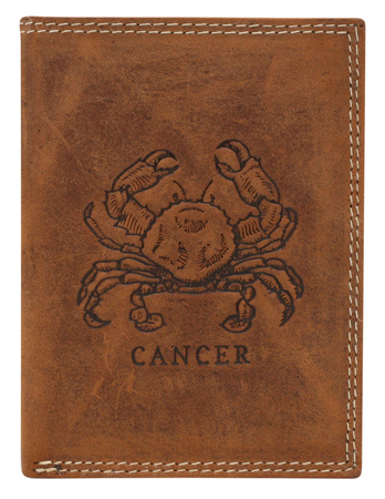 Men's leather wallet with Cancer zodiac sign RFID ALWAYS WILD N4-CHM-CANC