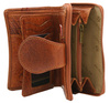 Women's wallet made of natural leather PTN WD1-VLCN Cognac