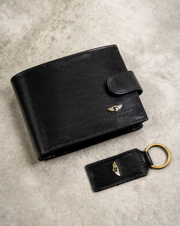 Leather wallet+case+key ring PETERSON PTN SET3-N992L-VT