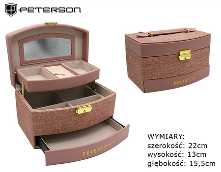 Pink Eco-Leather Jewelry Box Peterson PTN SZK-02