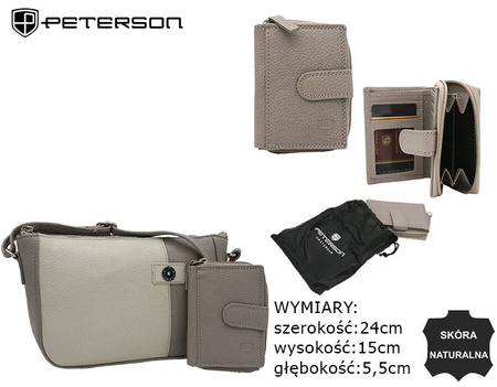 Torba skórzana+portfel PETERSON PTN CF4-DS