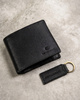 Leather wallet & key ring set PETERSON PTN SET-M-1549-D