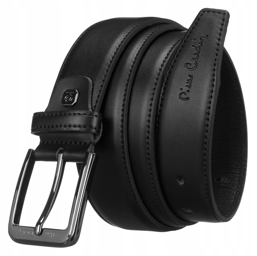 Pierre cardin discount black leather belt