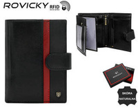 Portfel męski skórzany N575L-RVTP-3081 Black-Red