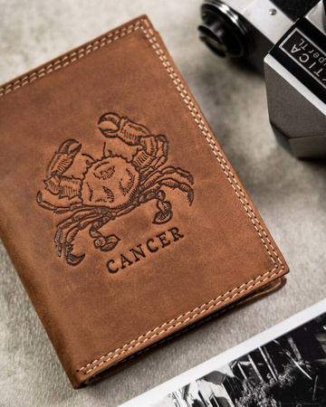 Men's leather wallet with Cancer zodiac sign RFID ALWAYS WILD N4-CHM-CANC