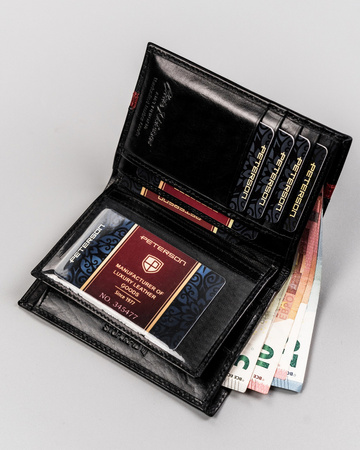Men's leather wallet PTN N74-VTP BL-RED