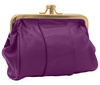 Leather vintage-style coin purse 665 Purple No Logo