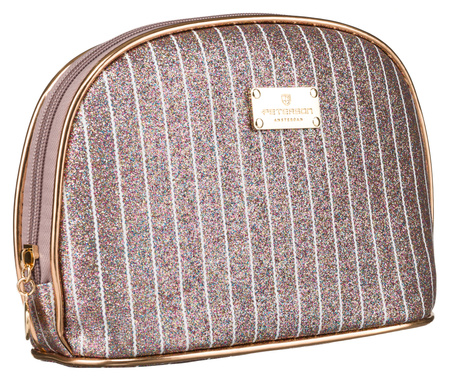 A glittering single-compartment travel cosmetic bag PTN KOS-L01-B L.Pink Peterson